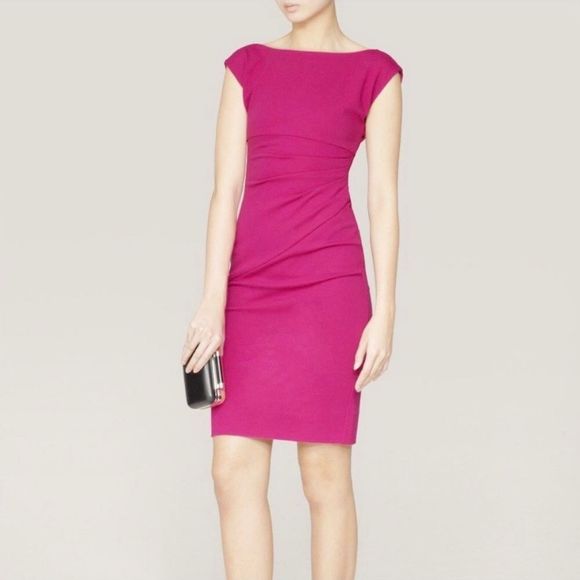 Diane Von Furstenberg Pink Boatneck V-Back Sleeveless Jori Sheath Dress Size 4 - Picture 4 of 15